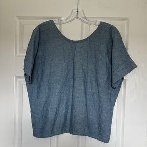 Elegant Denim Blue Women's Blouse